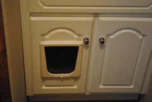 How We Created A Cat Cabinet in Our Laundry Room #cat #DIY #pethacks #homeimprovement